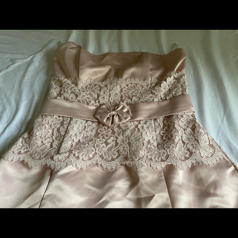 Baby Pink Prom Dress with lace top. 99% Brand New. Only Wear ONCE.